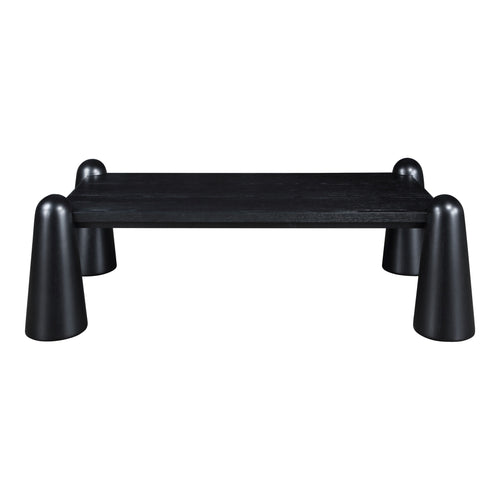 Wyndham Solid Wood And Oak Veneer Coffee Table in Black