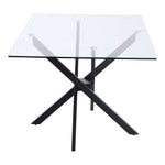 Xander 60" Glass Top And Steel Base Dining Table in Black