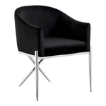 Xavier Velvet Upholstered Dining Chair in Black