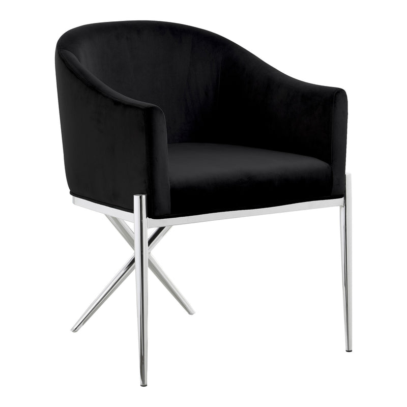 Xavier Velvet Upholstered Dining Chair in Black