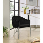 Xavier Velvet Upholstered Dining Chair in Black