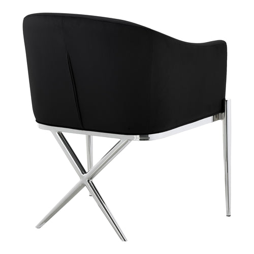 Xavier Velvet Upholstered Dining Chair in Black