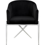 Xavier Velvet Upholstered Dining Chair in Black