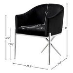 Xavier Velvet Upholstered Dining Chair in Black