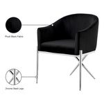 Xavier Velvet Upholstered Dining Chair in Black