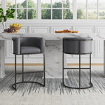 Cosmopolitan Metal Upholstered Barstool in Gray