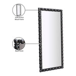 Aubrey Acacia Wood Frame Mirror in Black