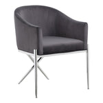 Xavier Velvet Upholstered Dining Chair in Grey