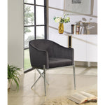 Xavier Velvet Upholstered Dining Chair in Grey