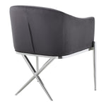 Xavier Velvet Upholstered Dining Chair in Grey