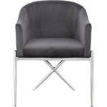 Xavier Velvet Upholstered Dining Chair in Grey