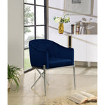 Xavier Velvet Upholstered Dining Chair in Navy