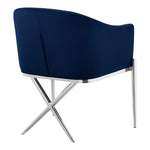 Xavier Velvet Upholstered Dining Chair in Navy
