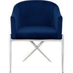Xavier Velvet Upholstered Dining Chair in Navy