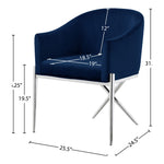 Xavier Velvet Upholstered Dining Chair in Navy
