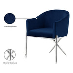 Xavier Velvet Upholstered Dining Chair in Navy