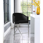 Xavier Velvet Upholstered Counter Stool in Black