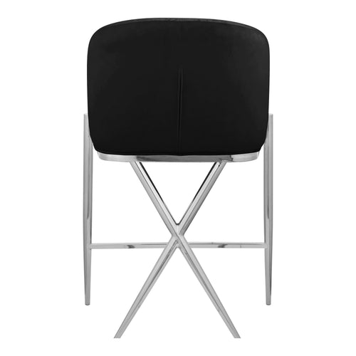 Xavier Velvet Upholstered Counter Stool in Black