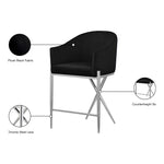 Xavier Velvet Upholstered Counter Stool in Black