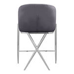 Xavier Velvet Upholstered Counter Stool in Grey