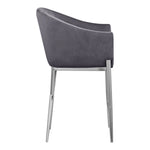 Xavier Velvet Upholstered Counter Stool in Grey