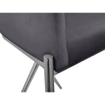 Xavier Velvet Upholstered Counter Stool in Grey