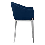 Xavier Velvet Upholstered Counter Stool in Navy