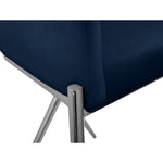 Xavier Velvet Upholstered Counter Stool in Navy