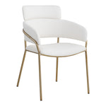 Yara Velvet Upholstered Dining Chair in Cream
