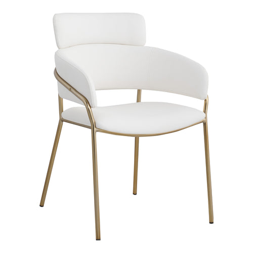 Yara Velvet Upholstered Dining Chair in Cream