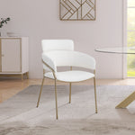 Yara Velvet Upholstered Dining Chair in Cream