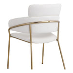 Yara Velvet Upholstered Dining Chair in Cream
