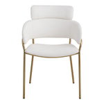 Yara Velvet Upholstered Dining Chair in Cream