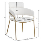 Yara Velvet Upholstered Dining Chair in Cream