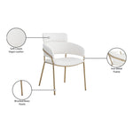 Yara Velvet Upholstered Dining Chair in Cream