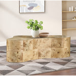 Zaire Solid Wood And Burl Veneer Coffee Table in Natural