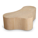 Zaire Solid Wood And Burl Veneer Coffee Table in Natural