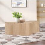 Zaire Solid Wood And Burl Veneer Coffee Table in Natural