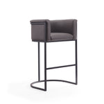 Cosmopolitan Metal Upholstered Barstool in Graphite
