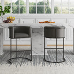 Cosmopolitan Metal Upholstered Barstool in Graphite