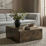 Zani Iron Coffee Table in Brown