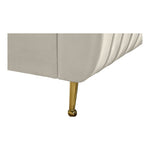 Zara Velvet Upholstered King Bed (3 Boxes) in Cream