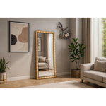 Aubrey Acacia Wood Frame Mirror in Bleached