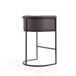 Cosmopolitan Metal Upholstered Barstool in Graphite