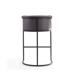 Cosmopolitan Metal Upholstered Barstool in Graphite