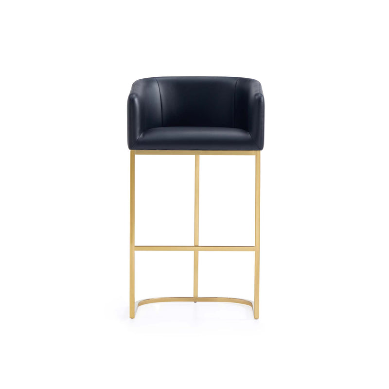 Louvre Metal Upholstered Barstool in Black
