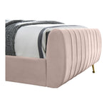 Zara Velvet Upholstered King Bed (3 Boxes) in Pink
