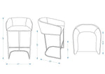 Louvre Metal Upholstered Barstool in Black