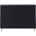 Zara Velvet Upholstered Queen Bed (3 Boxes) in Navy