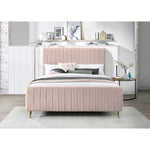 Zara Velvet Upholstered Queen Bed (3 Boxes) in Pink